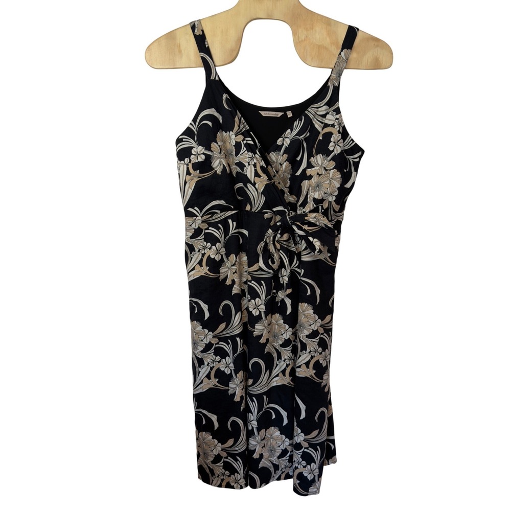 Soft Surroundings Midi Floral Tank Dress Size 1X Linen Blend Relaxed Neutral